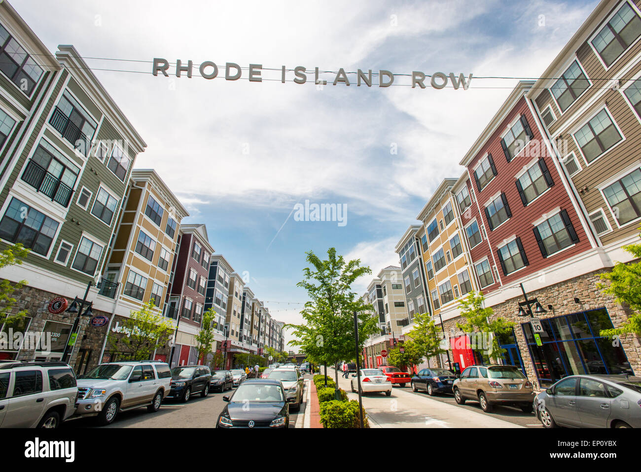 Stadterneuerung zeigt Einkaufs- und Stadt Häuser in Rhode Island Row in Washington DC, USA Stockfoto