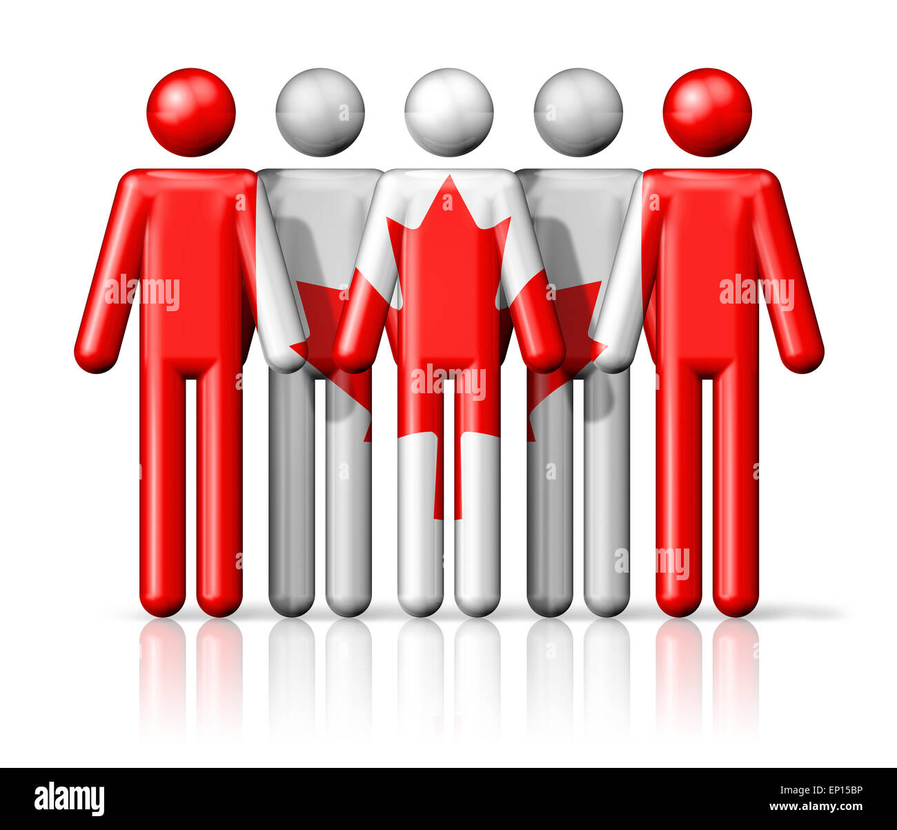 Flagge von Kanada auf Strichmännchen - nationalen und sozialen Gemeinschaft Symbol 3D-Symbol Stockfoto
