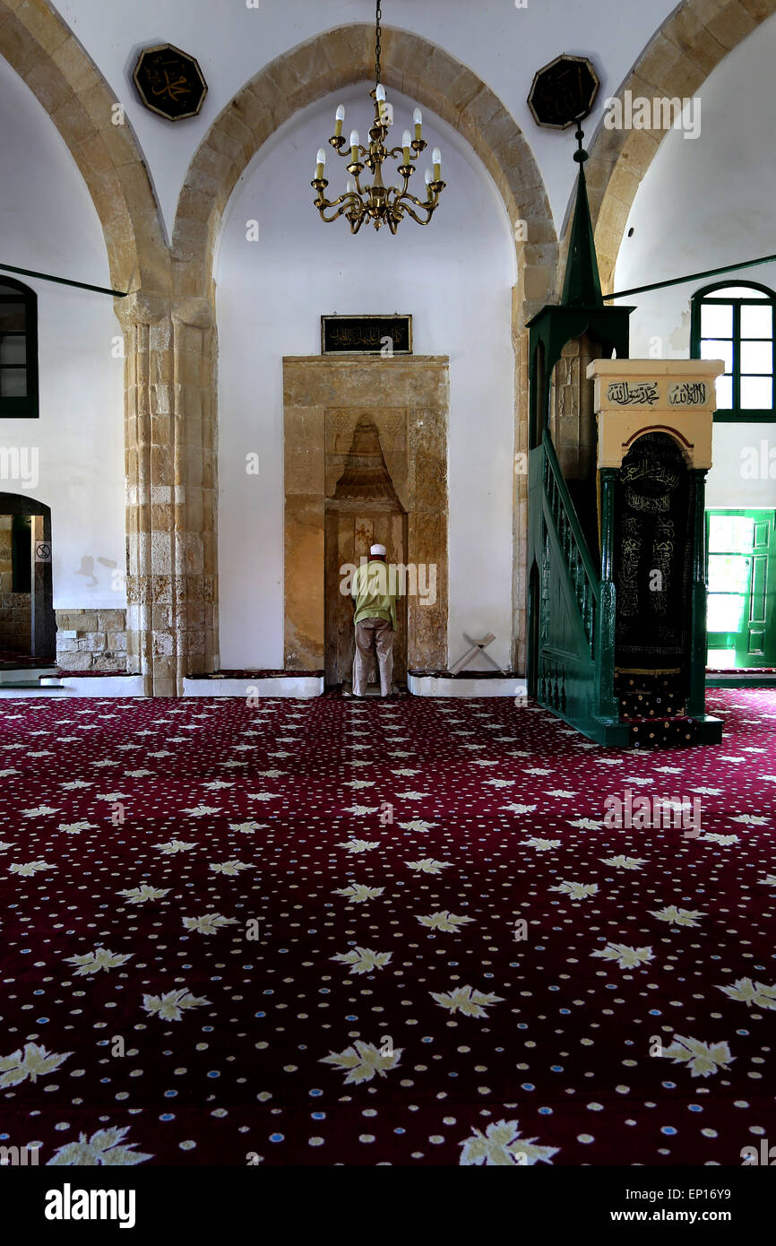 Moschee, Larnaca, Zypern, Hala Sultan Tekkesi, Hala Sultan Tekke. Stockfoto