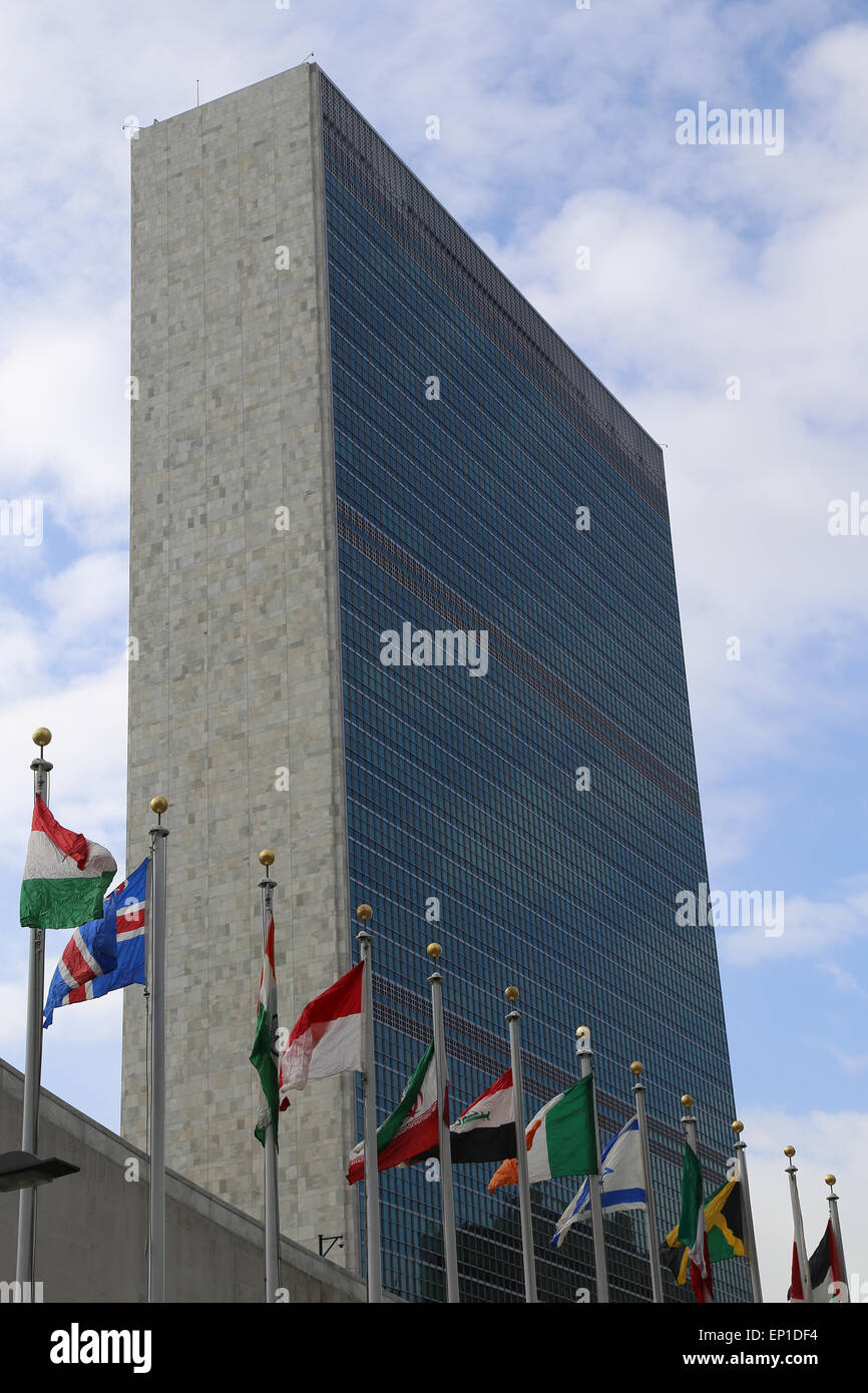 Hauptsitz der Vereinten Nationen. Sekretariat Gebäude. New York City. USA. Stockfoto