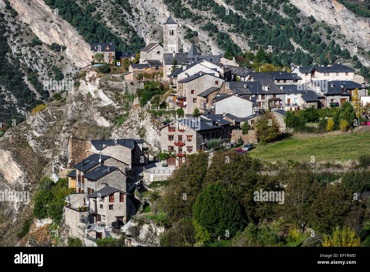 Tirvia Dorf, Lerida, Pallars Sobira, Katalonien, Spanien Stockfoto