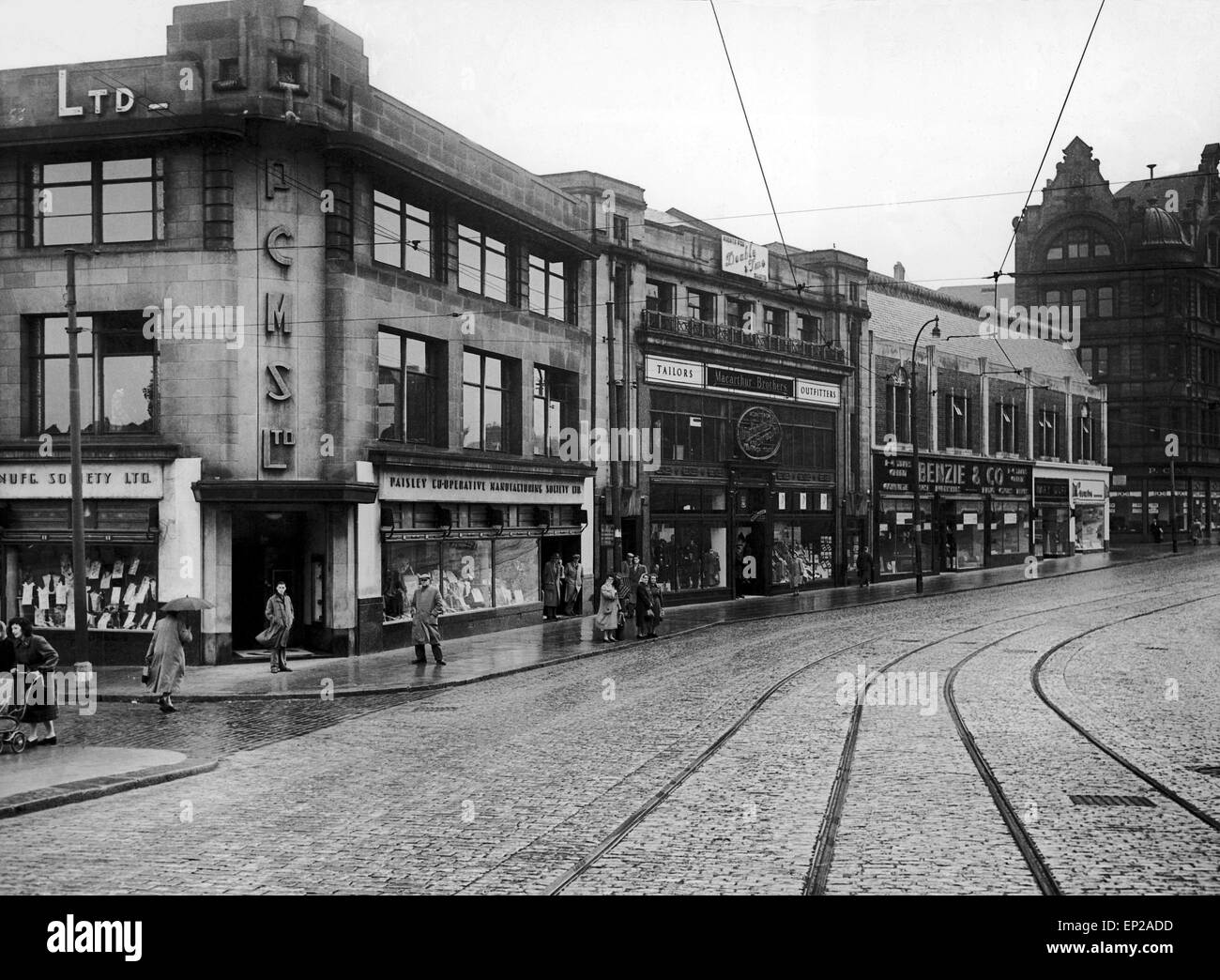 Causeyside Street, Paisley, Schottland, ca. 1955. Stockfoto