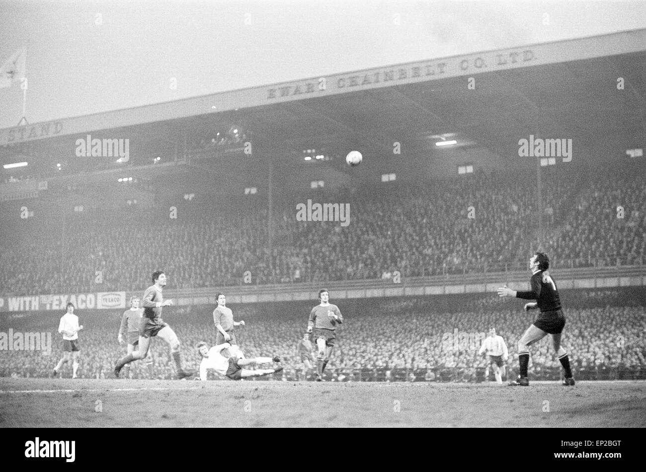 Derby County V entsprechen Juventus, European Cup Semi final 2. Etappe auf dem Baseball Ground, Derby, 25. April 1973. Dino Zoff im Tor für Juventus. Endstand: Derby County 0-0 Juventus Turin. Juventus gewinnt 3: 1-Gesamtsieg. Stockfoto