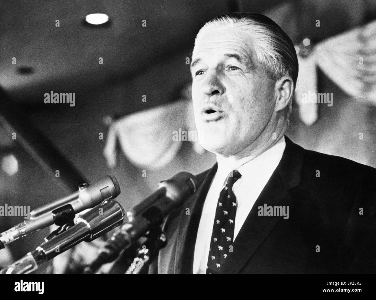 George W. Romney, uns Politiker, Minister für Wohnungsbau und Stadtentwicklung im Kabinett Nixon, 9. Januar 1969. George Romney ist der Vater von Willard Mitt Romney, potenzielle Präsidentschaftskandidat der Wahlen 2012. Stockfoto