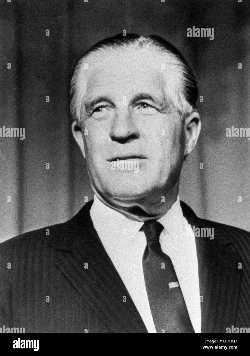 George W. Romney, uns Politiker, Minister für Wohnungsbau und Stadtentwicklung im Kabinett Nixon, 9. Januar 1969. George Romney ist der Vater von Willard Mitt Romney, potenzielle Präsidentschaftskandidat der Wahlen 2012. Stockfoto