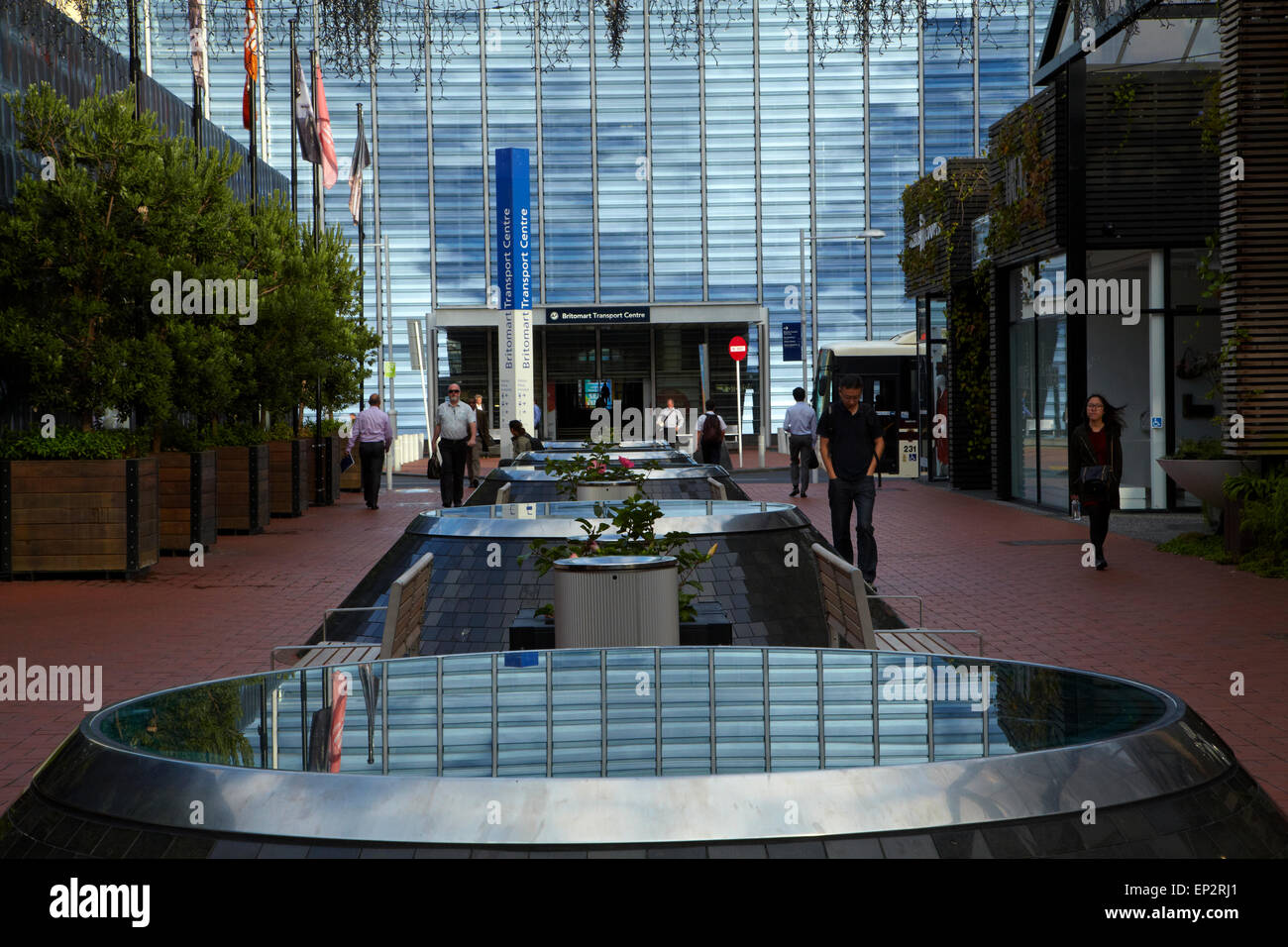 Reflexion der Britomart Transport Centre, Auckland CBD, Nordinsel, Neuseeland Stockfoto