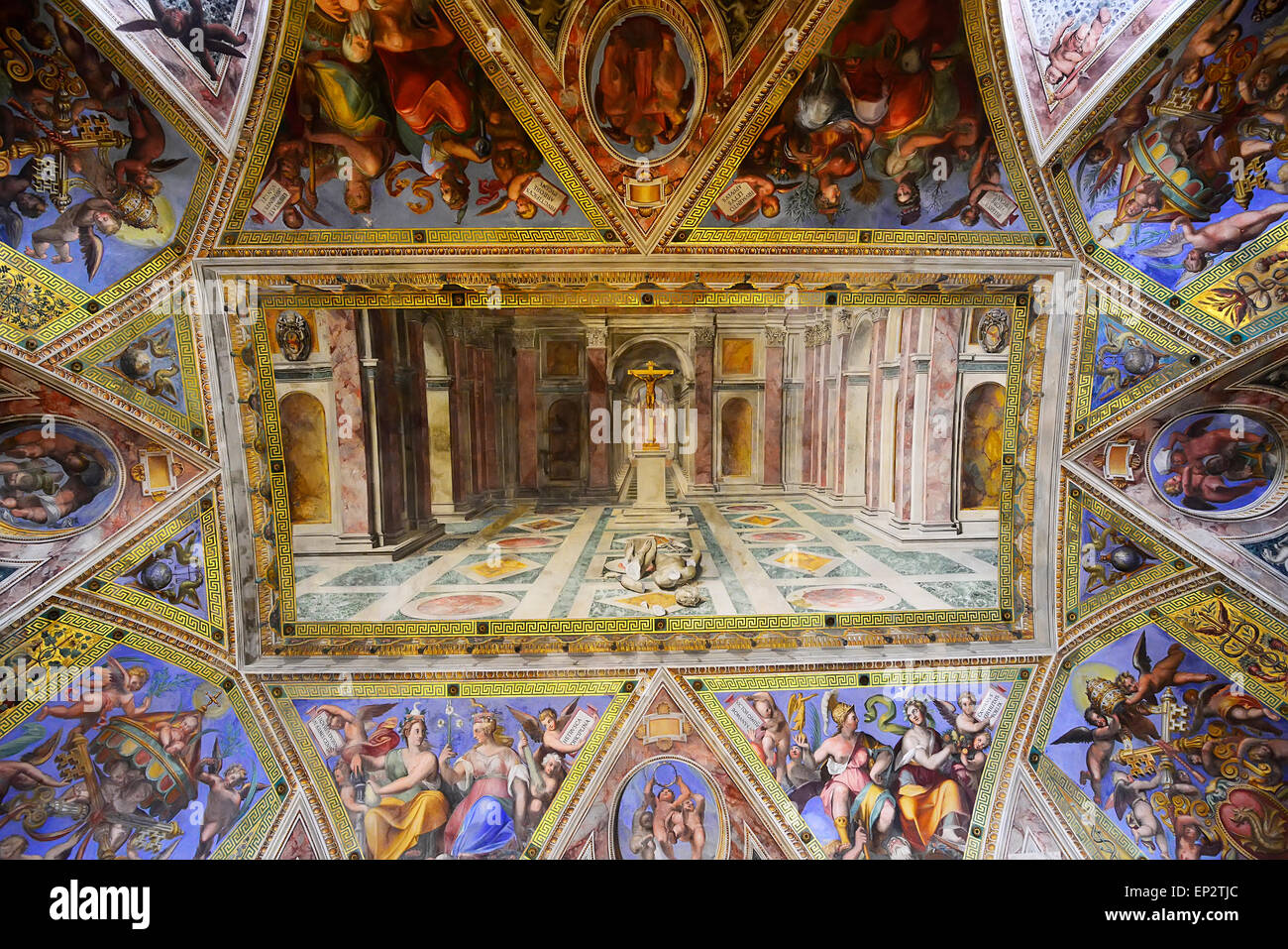 Decke das Vatican Museums Rom Italien IT EU Europa Stockfoto