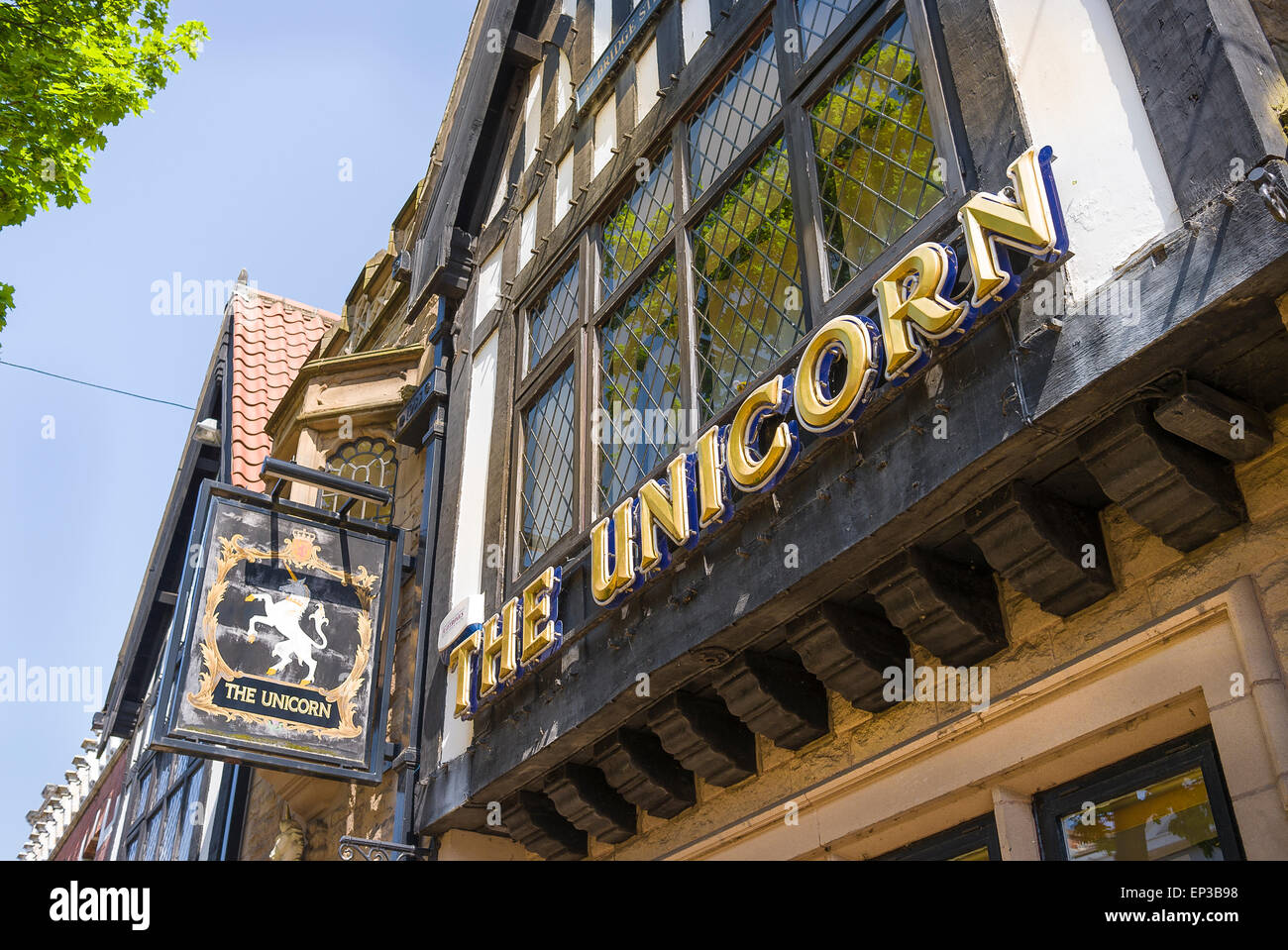 Das Einhorn-Inn in Worksop Notts UK Stockfoto