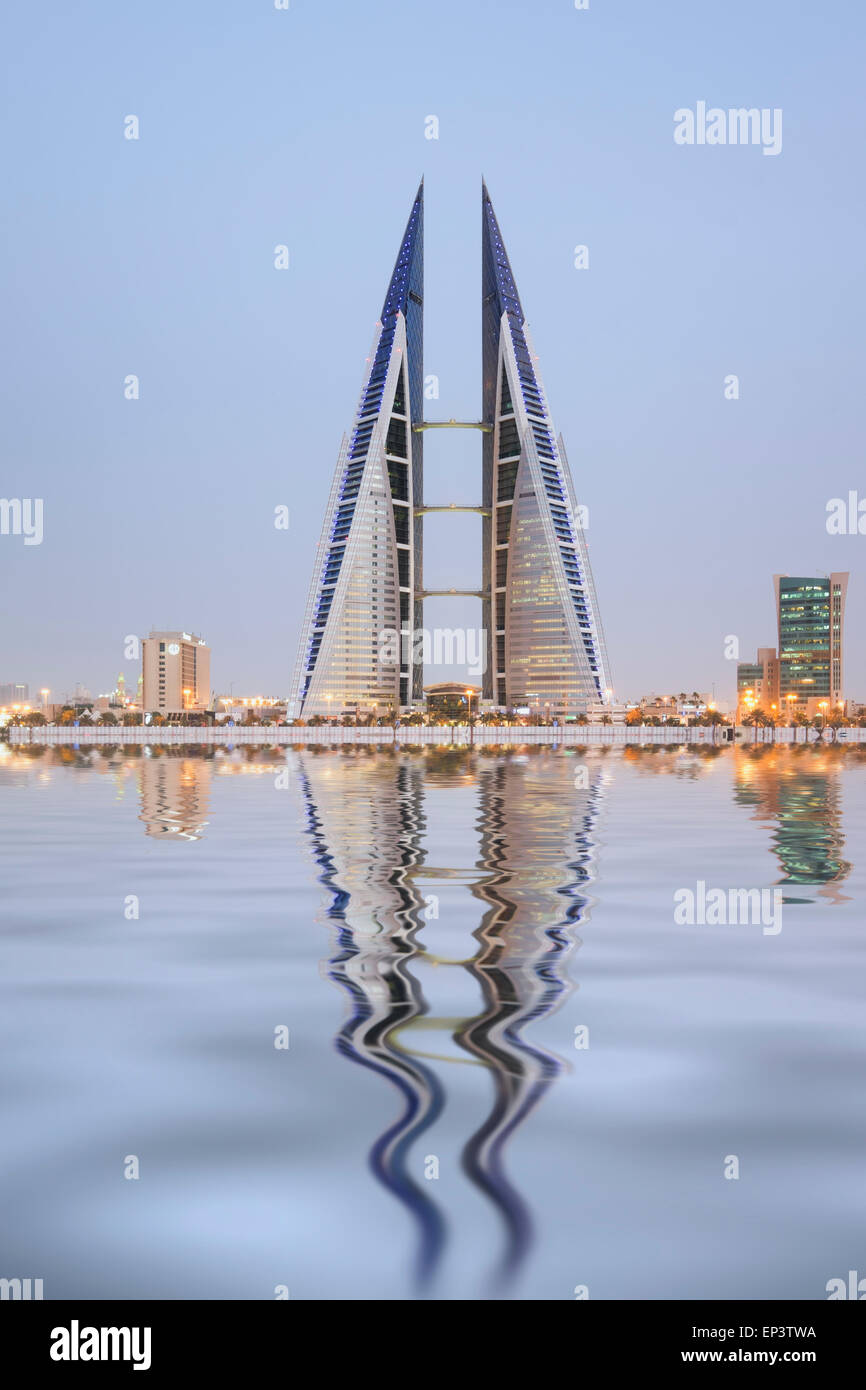 Ansicht des World Trade Centers in Manama im Königreich Bahrain Stockfoto