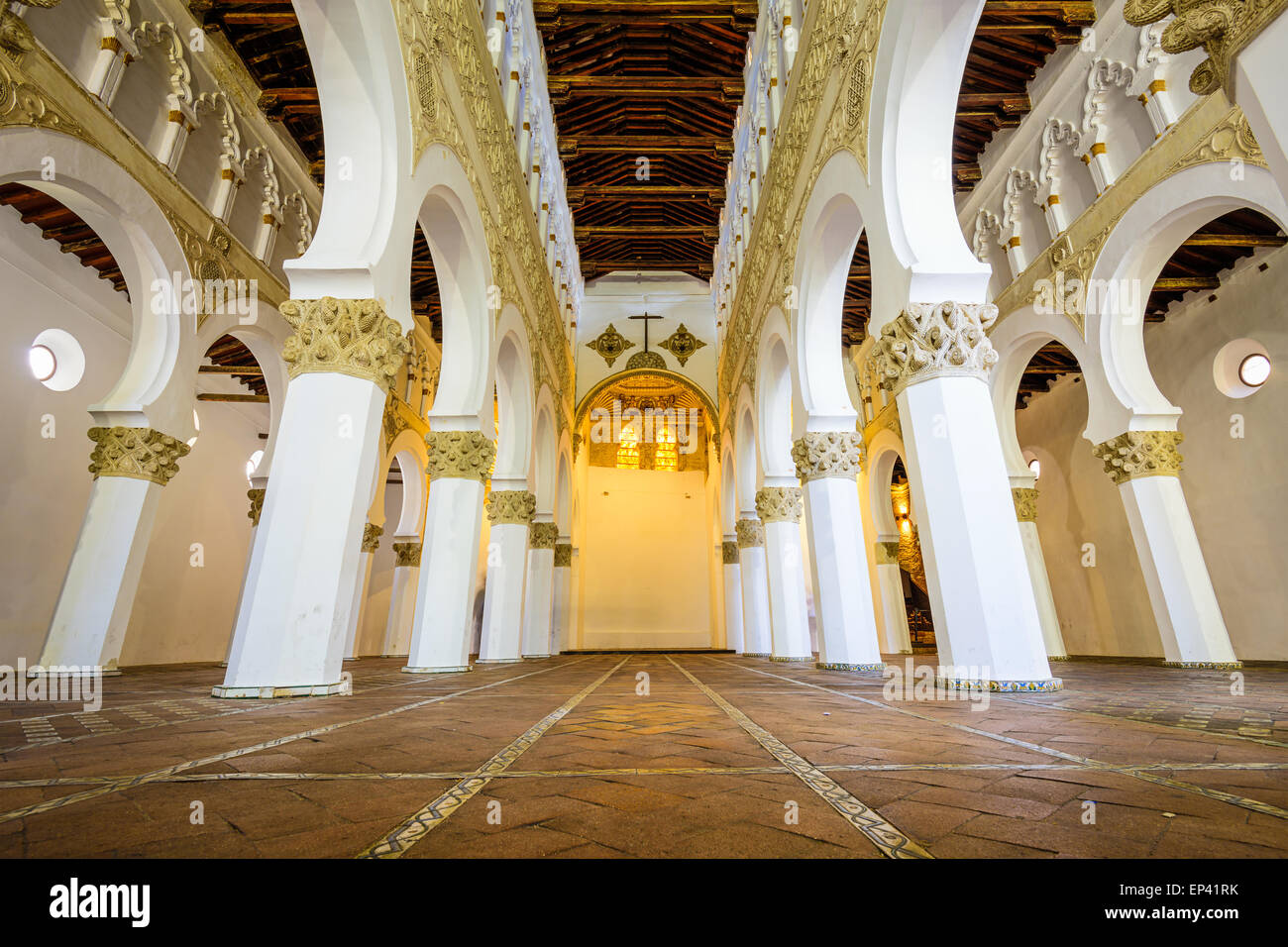 Santa Maria La Blanca Church in Toledo, Spanien, Oiginally, bekannt als Ibn Shushan Synagoge. Stockfoto