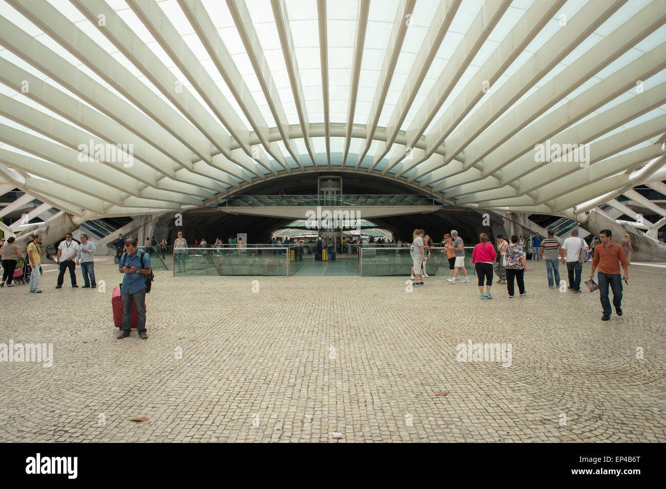 Gare Oriente Metro Station in den Parque Das Nacoes, Lissabon, Portugal. Stockfoto
