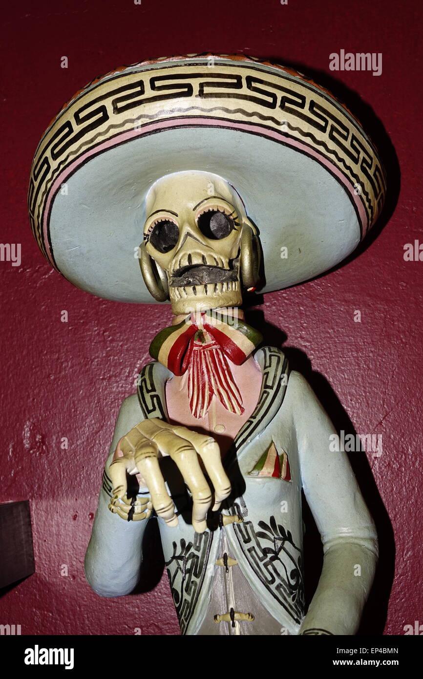 Skulptur im Zusammenhang mit den Feierlichkeiten zum Tag der Toten, Dia de Muertos Stockfoto