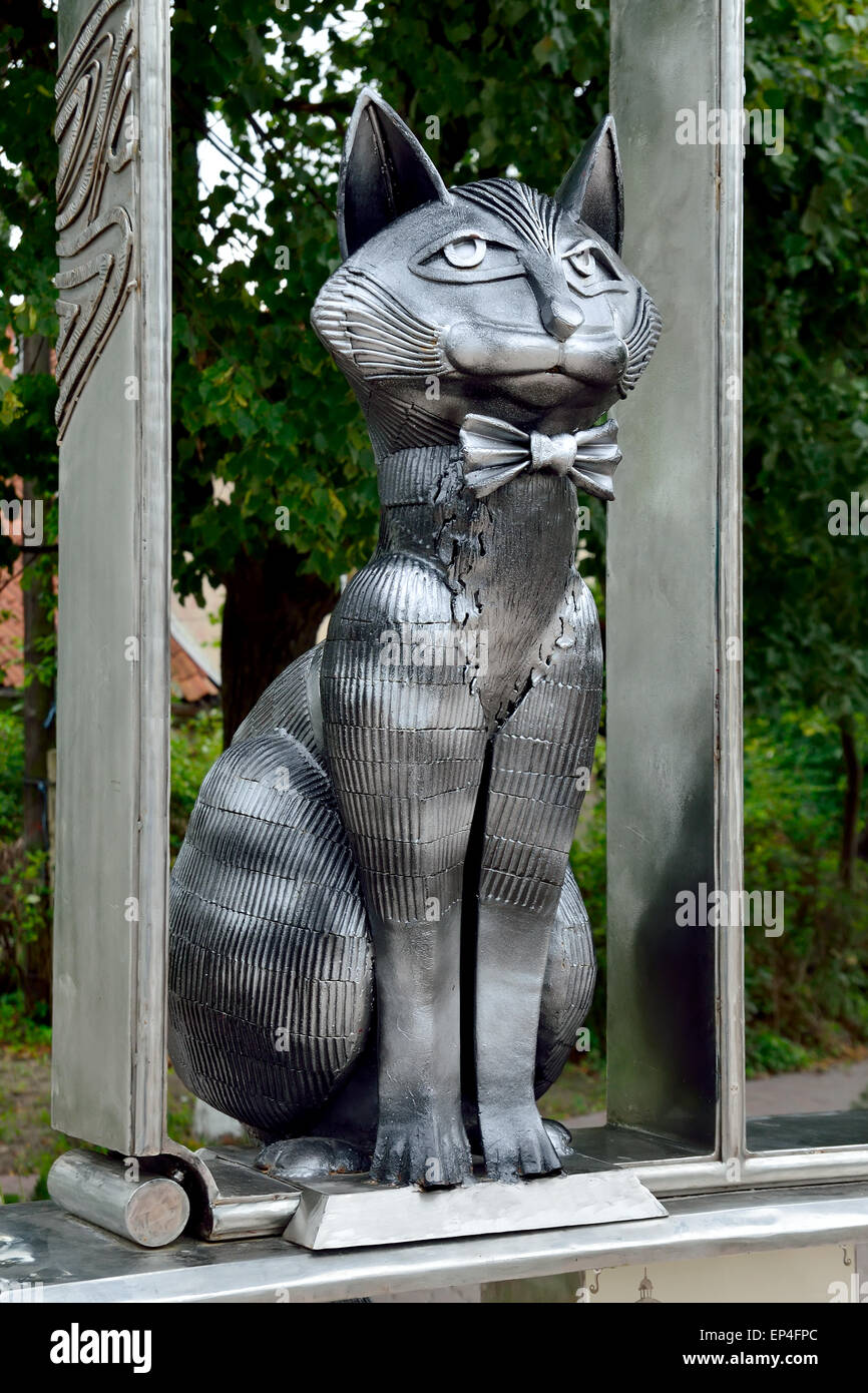 Denkmal für Zelenograd Katzen. Selenogradsk, Oblast Kaliningrad, Russland Stockfoto