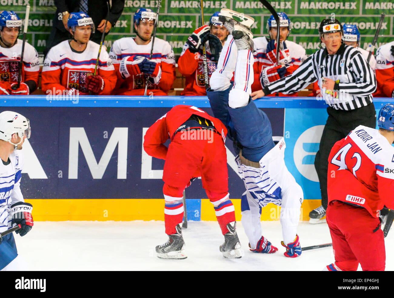 Antoine Roussel - 07.05.2015 - Republique Tcheque / Frankreich - Championnat du Monde de Hockey Sur Glace. Foto: Xavier Laine / Icon Sport Stockfoto