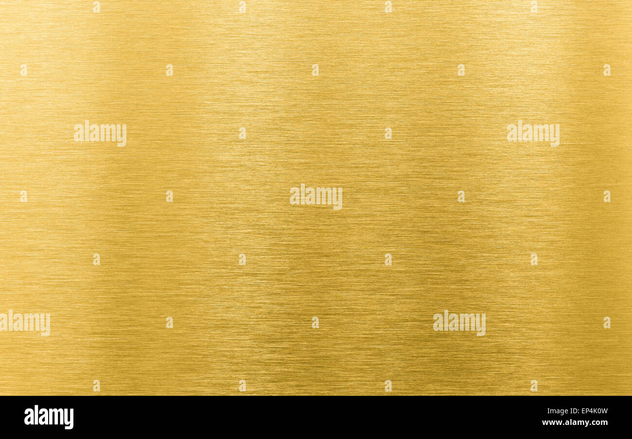 Gold gebürstet Metall Textur oder Hintergrund Stockfoto