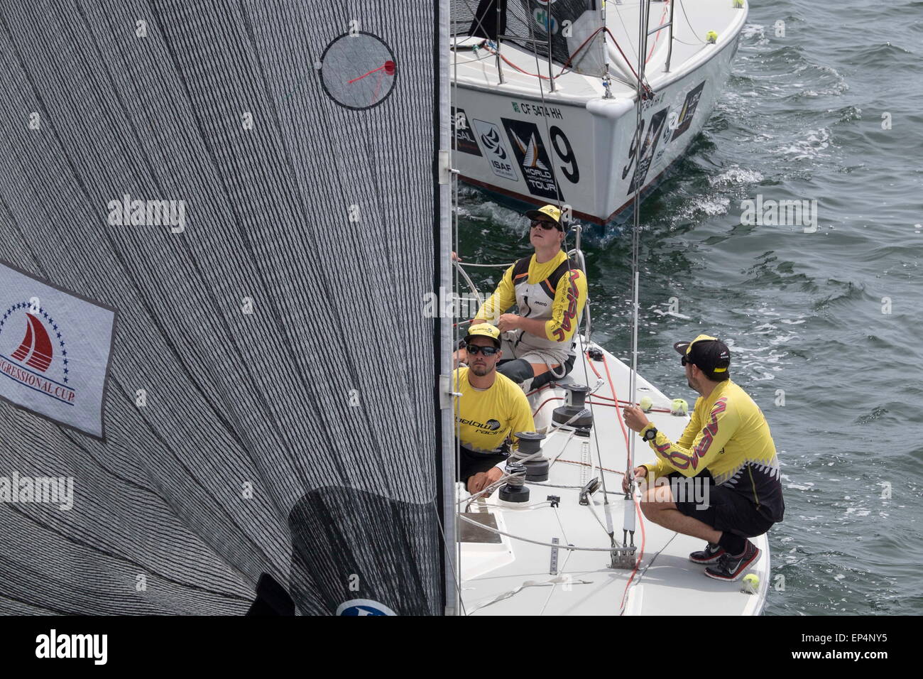 Long Beach, Kalifornien, USA. 13. Mai 2015. Die 51. Congressional Cup am längsten laufende match Race Segeln Wettbewerb in der Welt. Zwölf Teams aus neun Nationen Schlacht auf hoher See. Bildnachweis: Karl Polverino/ZUMA Wire/ZUMAPRESS.com/Alamy Live-Nachrichten Stockfoto