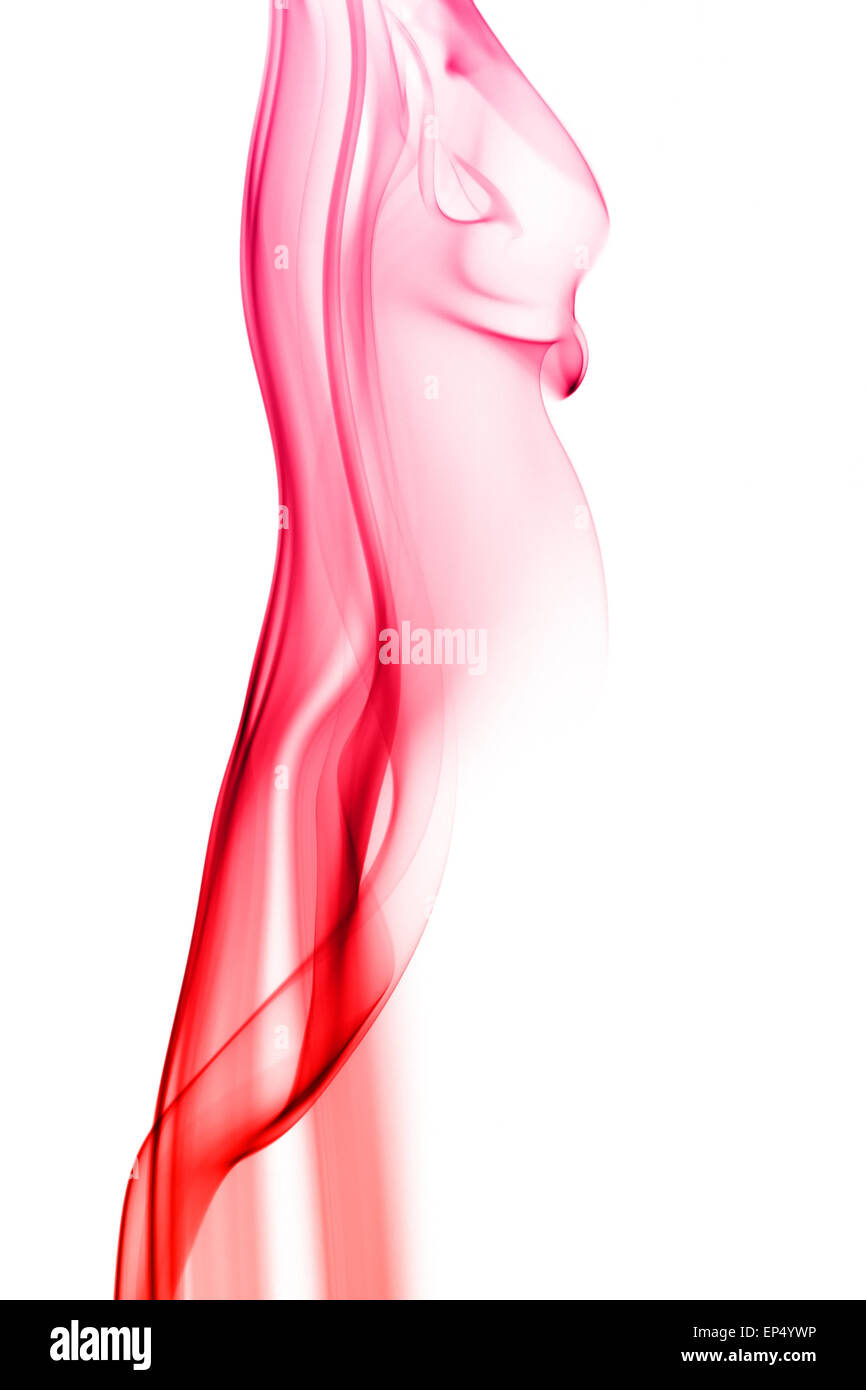 bunten Rauch auf weißem Hintergrund Stockfoto