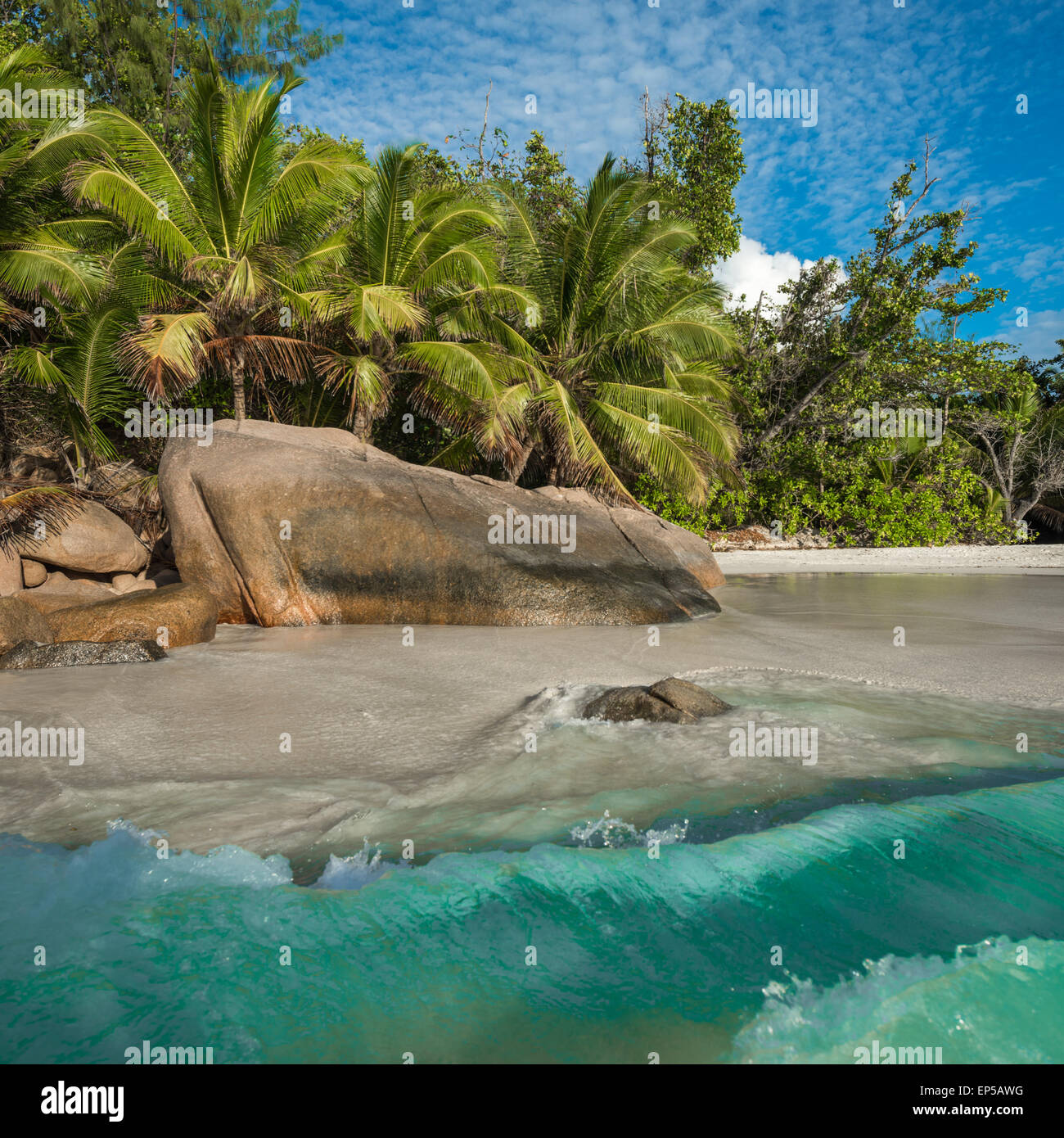 Tropische Insel Strand Anse Lazio, Praslin, Seychellen Stockfoto Tropische Insel Strand Anse Lazio, Praslin, Seychellen Stockfoto