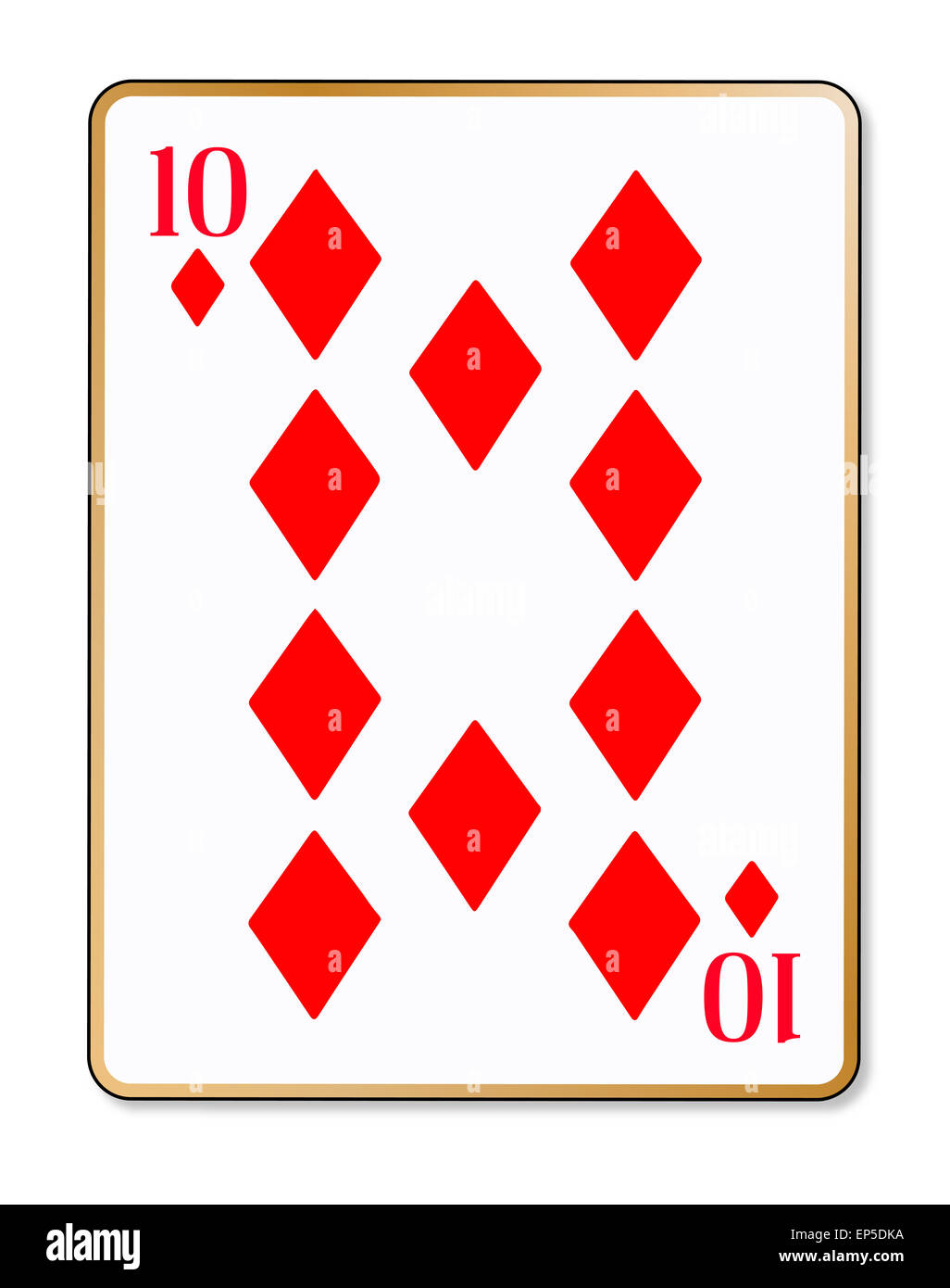 Das Spielen auf einem wei en Hintergrund Karo  zehn Karte  