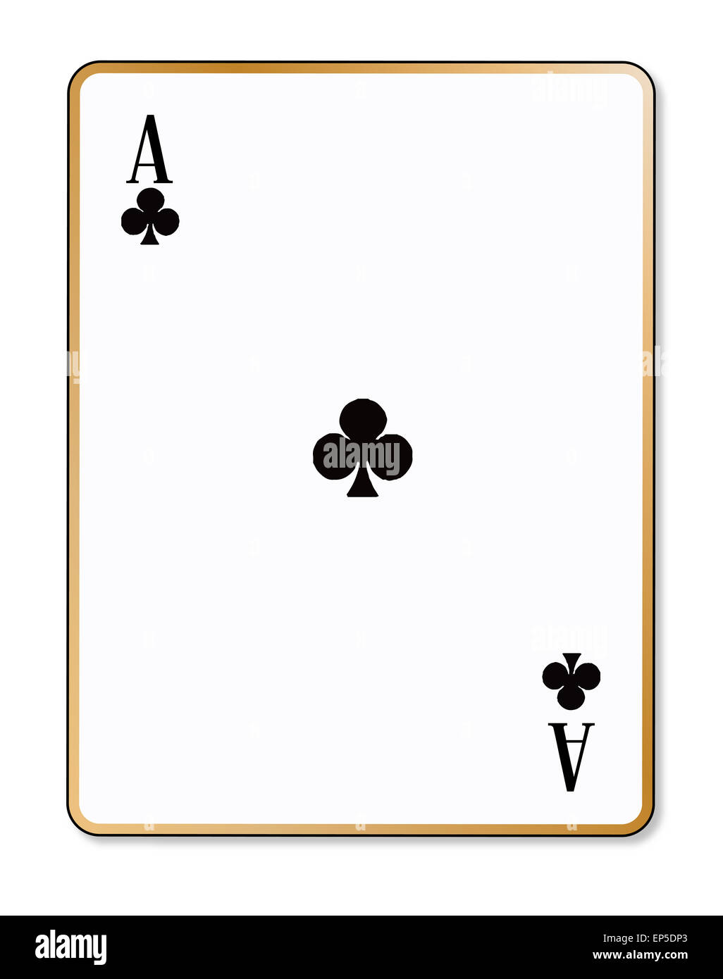 Die Spielkarte Ass Kreuz auf weißem Hintergrund Stockfoto