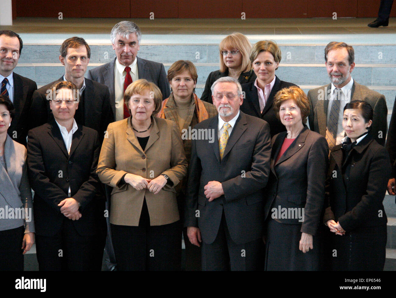 Angela Merkel - Treffen der Bundeskanzlerin Mit Vertretern von Nichtregierungsorganisationen (NRO), 16. Januar 2008, Bundeskanzleramt, Berlin-Tiergarten. Stockfoto