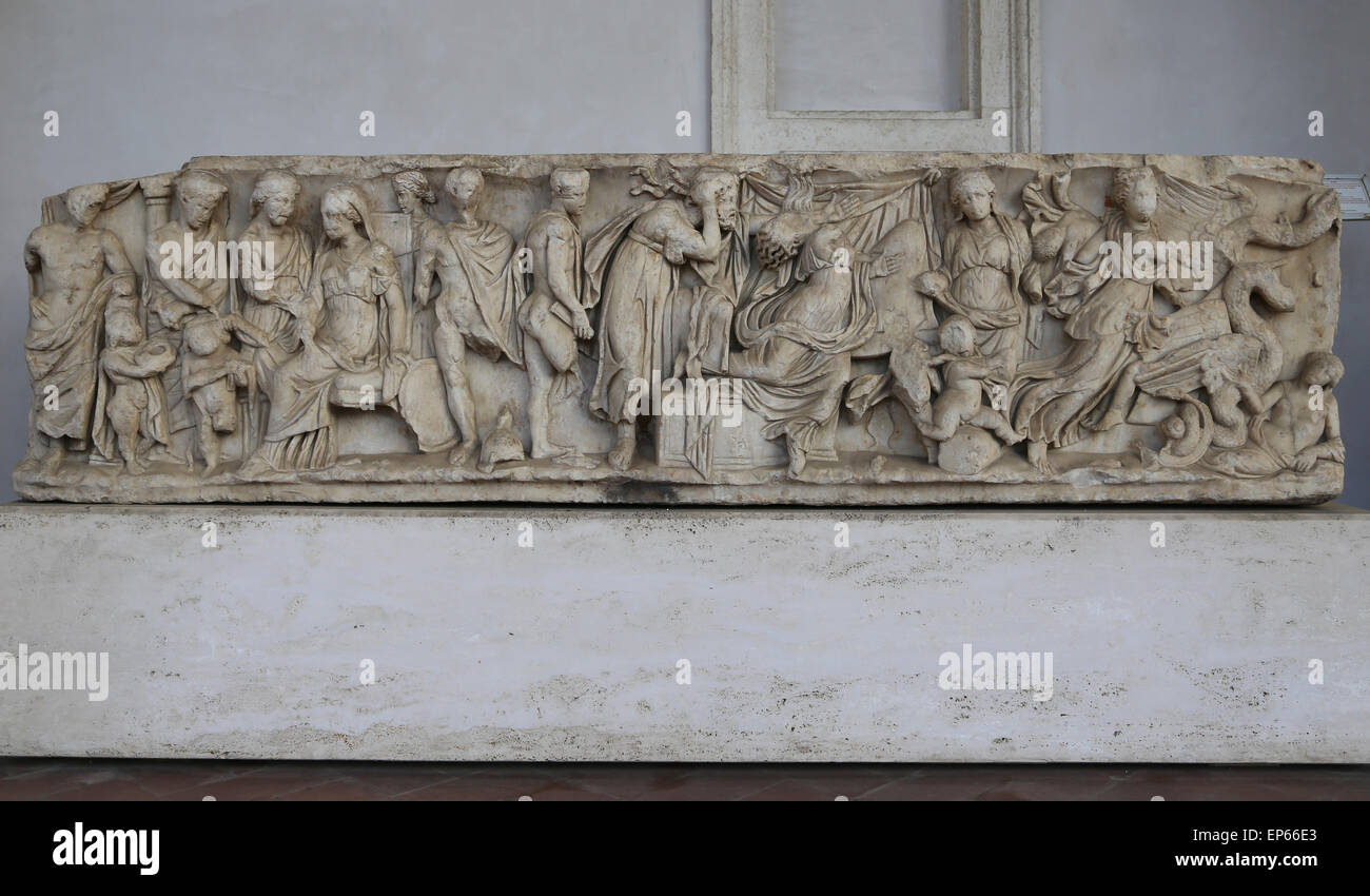 Sarkophag. Mythos Medea. Marmor. 150-170 N. CHR.. Roman. Stockfoto