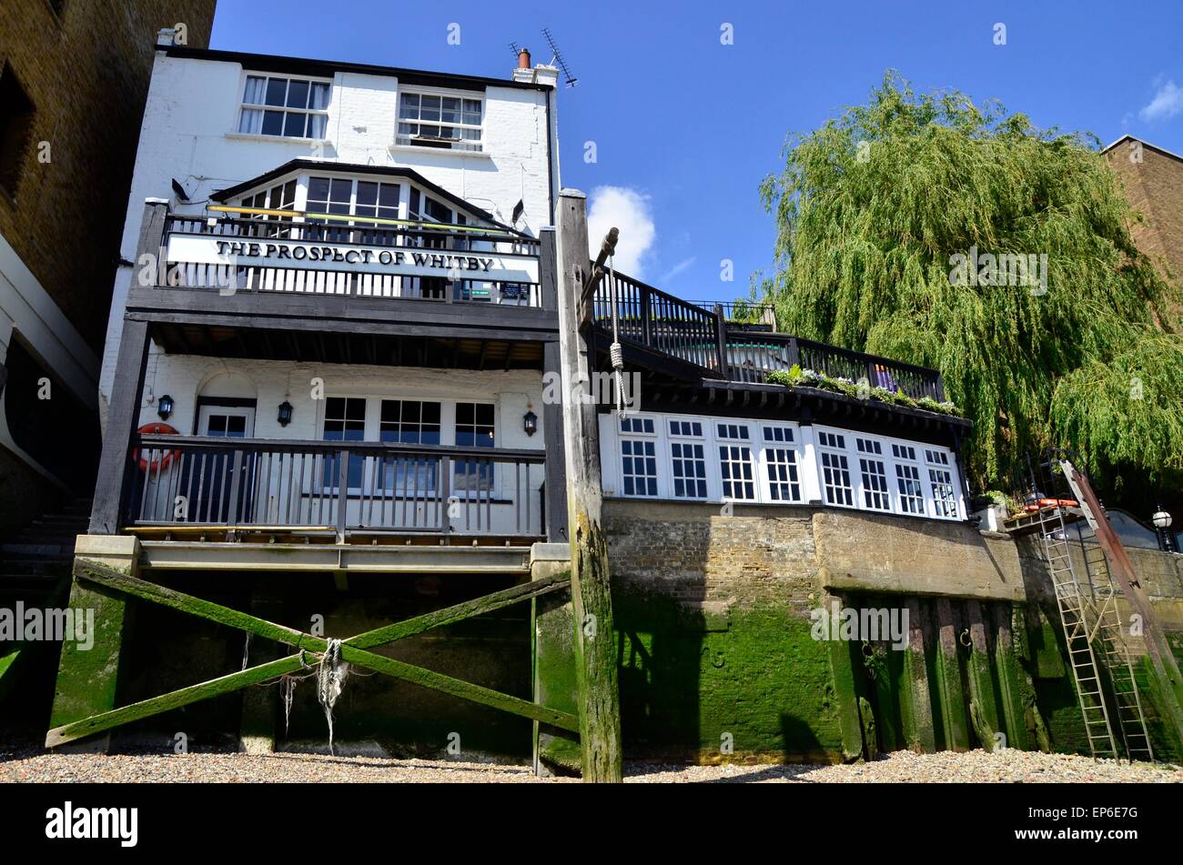 Der Prospect of Whitby-Kneipe, ca. 1520, Wapping Wand, Wapping, London, England, UK Stockfoto