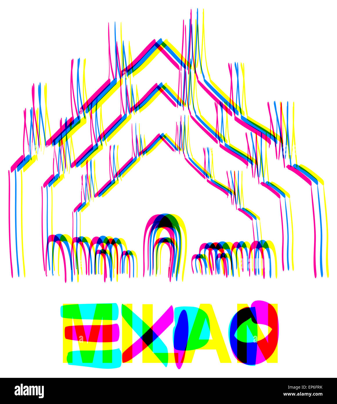 Mailänder Dom-Hand gezeichnet mit Farben Expo 2015 Stockfoto