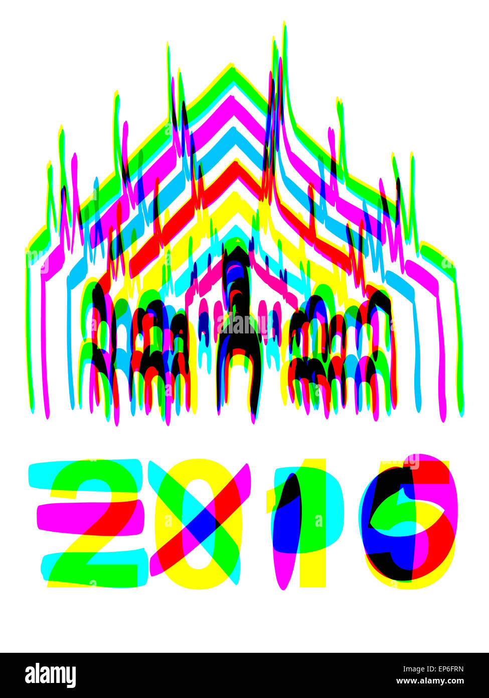 Mailänder Dom-Hand gezeichnet mit Farben Expo 2015 Stockfoto