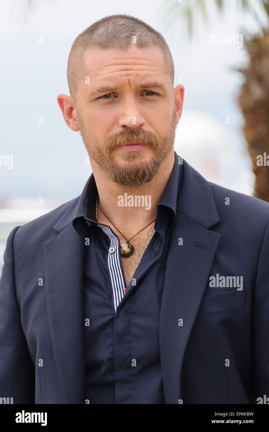 Cannes, Frankreich. 14. Mai 2015. Tom Hardy beim Fototermin für "Mad Max - Fury Road" 68. Cannes Film Festival 2015 Palais Du Festival, Cannes, Frankreich 14. Mai 2015 Credit: James McCauley/Alamy Live News Stockfoto