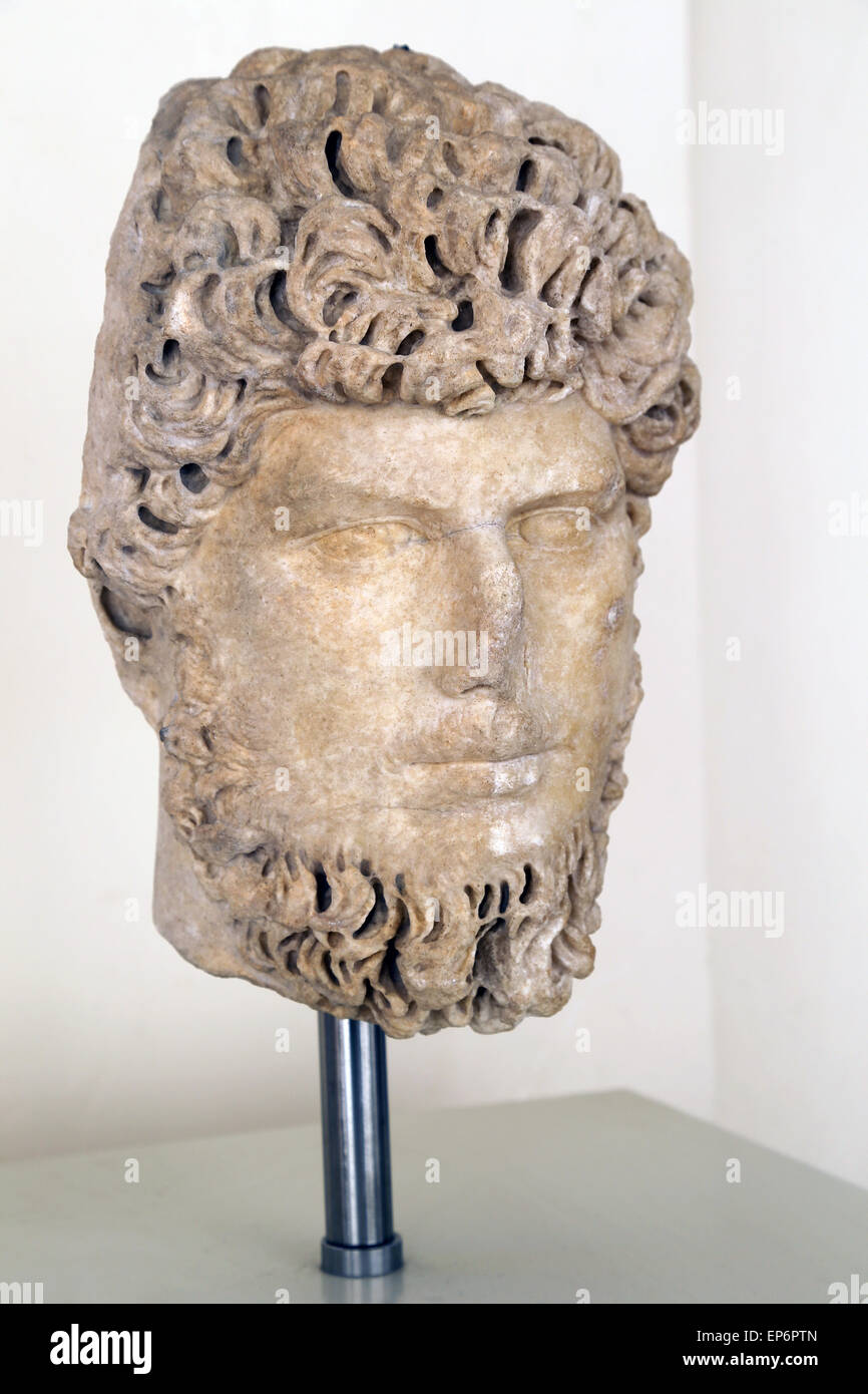 Lucius Verus (130-169 n. Chr.). Römischer Kaiser. Nerva antoninischen Dynastie. Büste. Rom. Italien. Stockfoto
