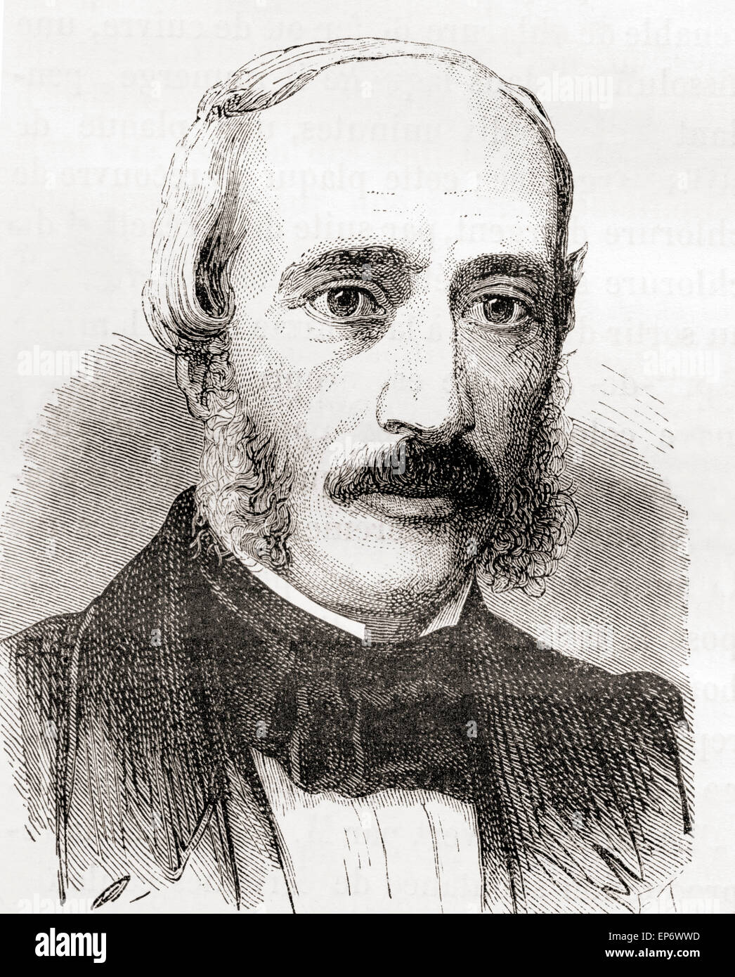 Alexandre-Edmond Becquerel, 1820 –1891, aka Edmond Becquerel.  Französischer Physiker, der das Spektrum des Sonnenlichts, Magnetismus, Elektrizität und Optik studiert. Stockfoto