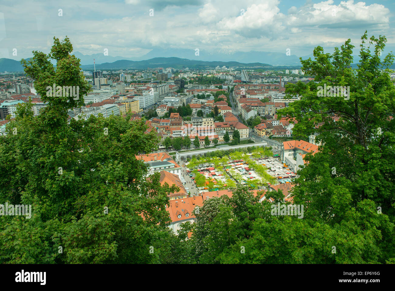 Ein Panoramablick von Ljubljana Stockfoto