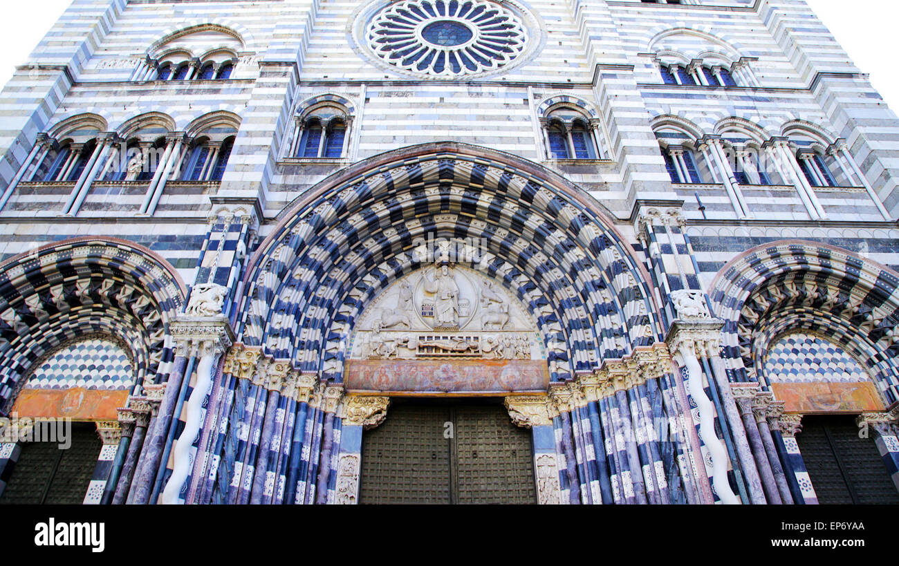 italienischen mittelalterlichen Kirche Porträt in Genua Stockfoto