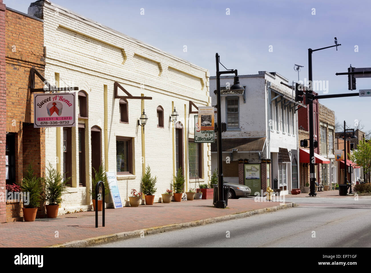 Geschäft Bezirk von Stone Mountain, Georgia, USA Stockfoto