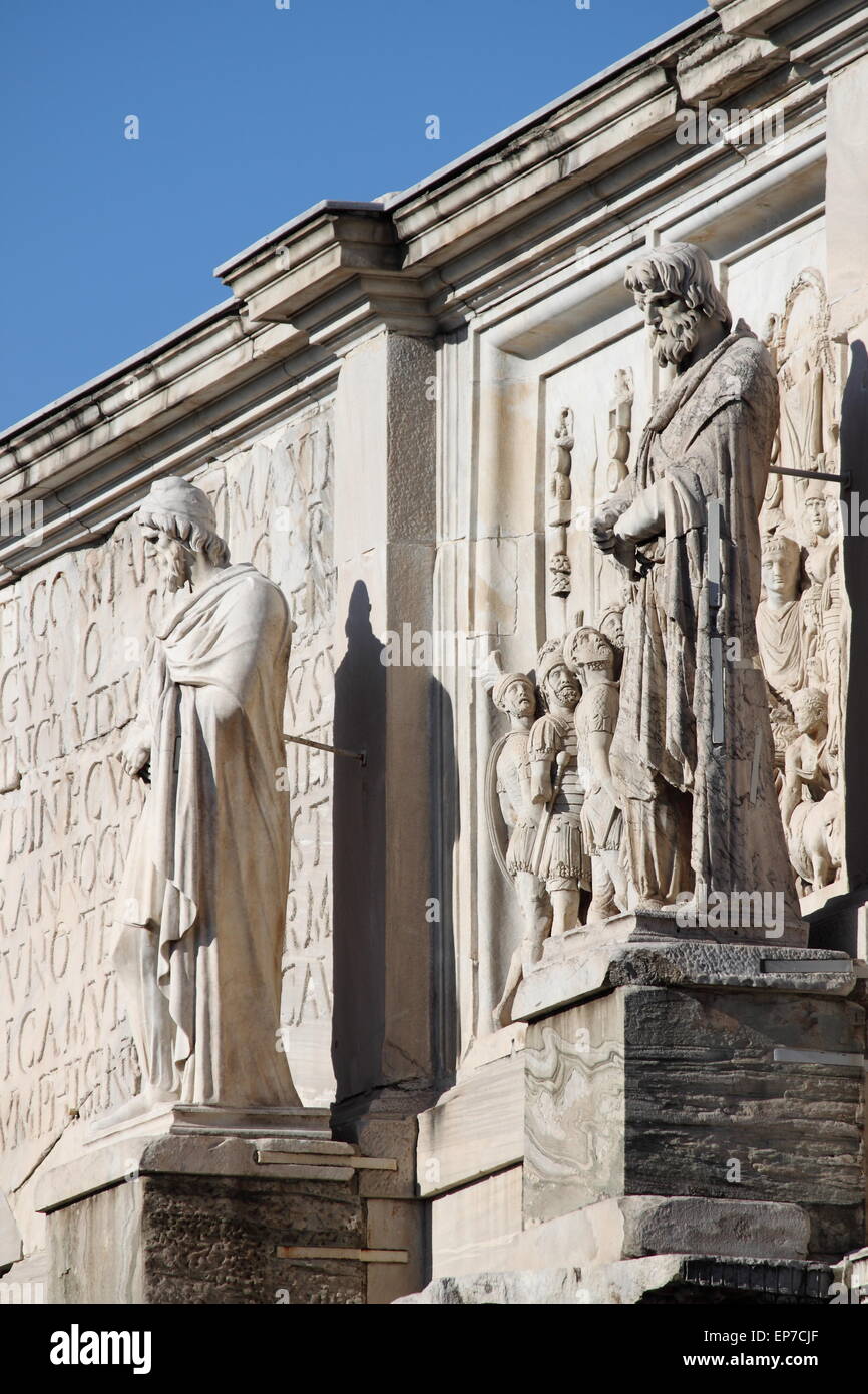 Details der Bogen von Constantine in Rom, Italien Stockfoto