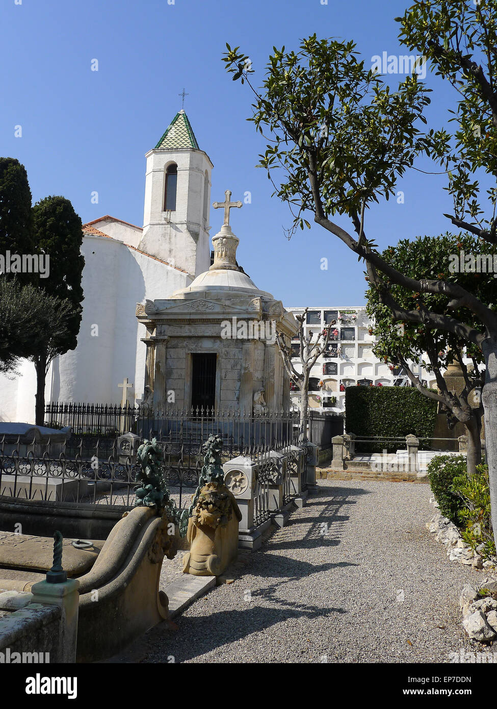 Friedhof von San Sebastià in Sitges, Katalonien, Spanien Stockfoto