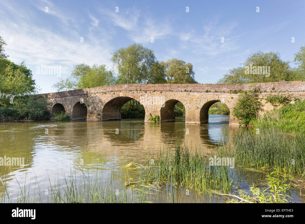 Bilovec alte Brücke über den Fluss Avon, Bilovec, Worcestershire, England, UK Stockfoto