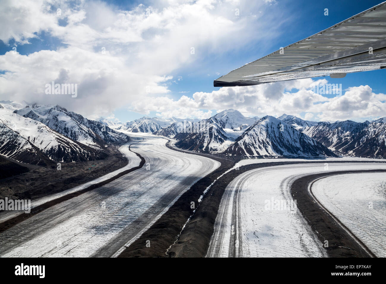 Rundflug über die Gletscher des Kluane National Park, Yukon Territory Kanada Stockfoto Rundflug über die Gletscher des Kluane National Park, Yukon Territory Kanada Stockfoto