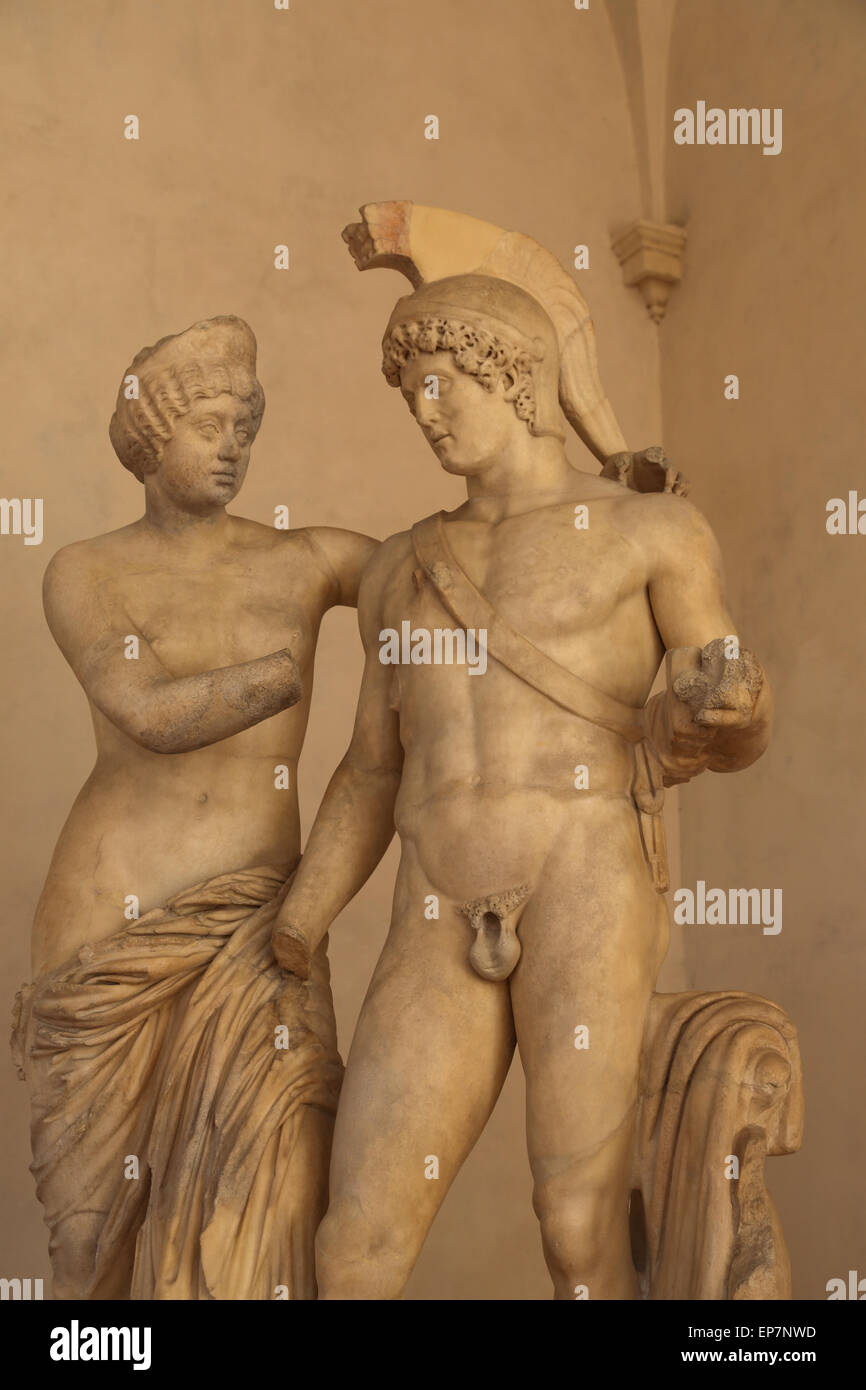 Gruppe von Mars und Venus. Roman. Von Ostia. Ca. 170 AD. Italien. Römische Nationalmuseum. Thermen des Diokletian. Rom. Italien. Stockfoto