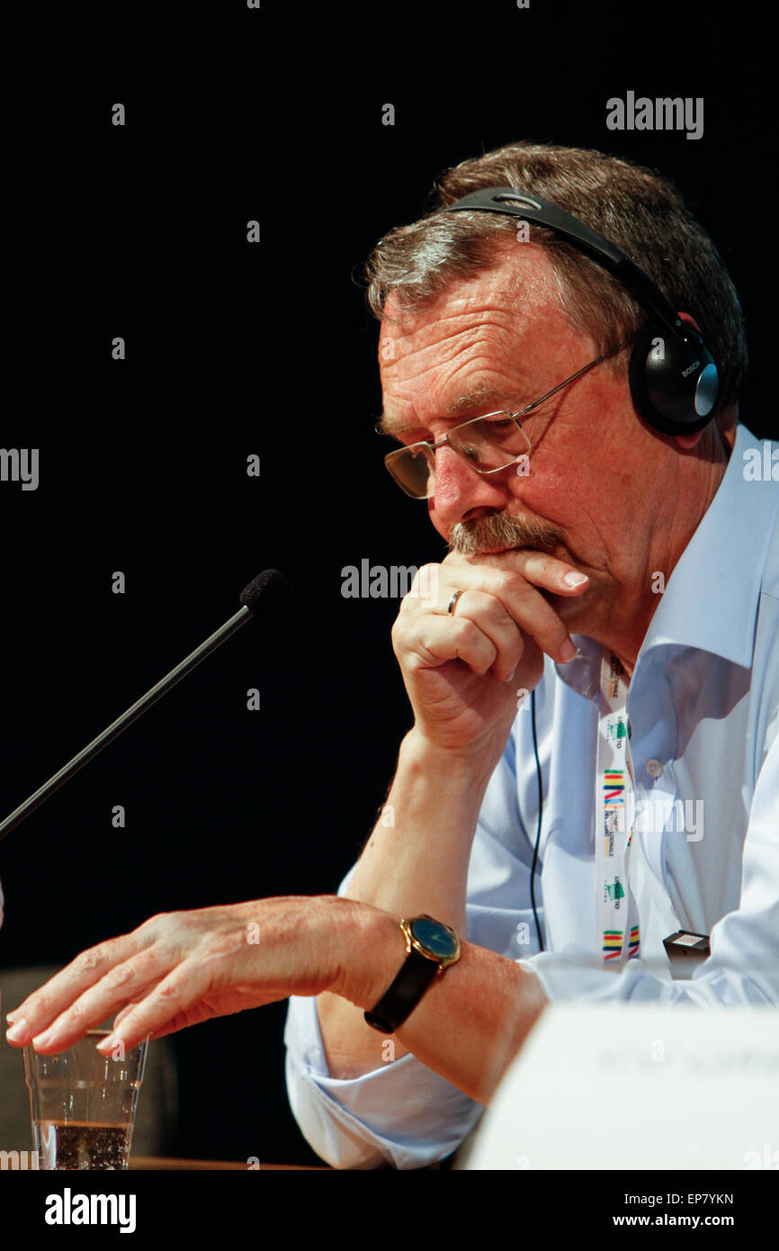 Turin, Italien, 14. Mai 2015. Deutscher Soziologe Wolfgang Streeck ist Gast der Buchmesse Turin. Stockfoto