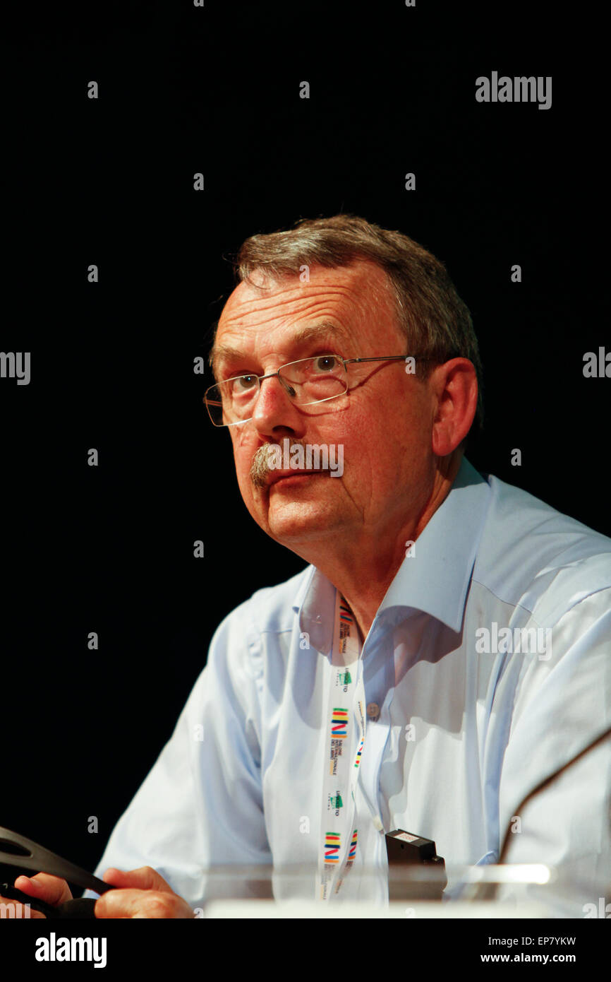 Turin, Italien, 14. Mai 2015. Deutscher Soziologe Wolfgang Streeck ist Gast der Buchmesse Turin. Stockfoto