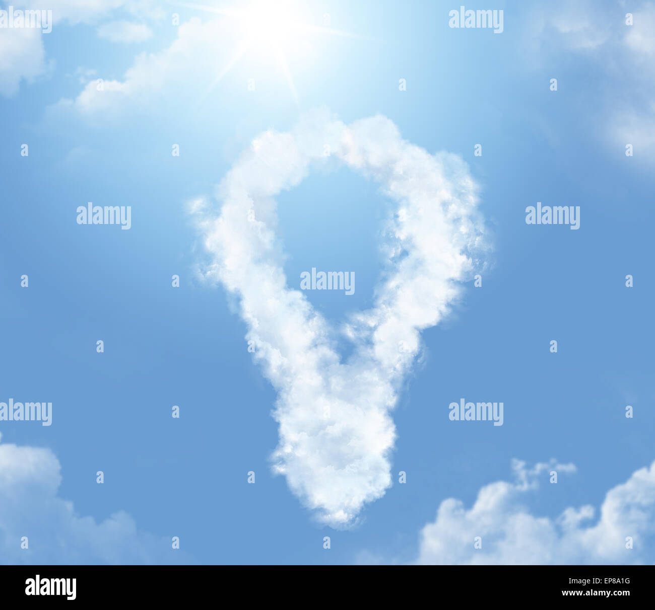 Seidig-Wolke in der Form der Glühbirne Stockfoto