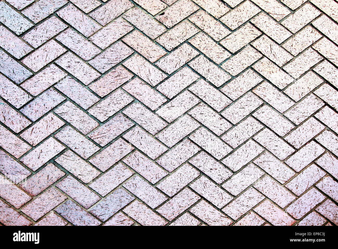 Moderne Stein Straße Bürgersteig Straßenbelag, Ziegel Bürgersteig mit perspektivischen Ansicht Stockfoto