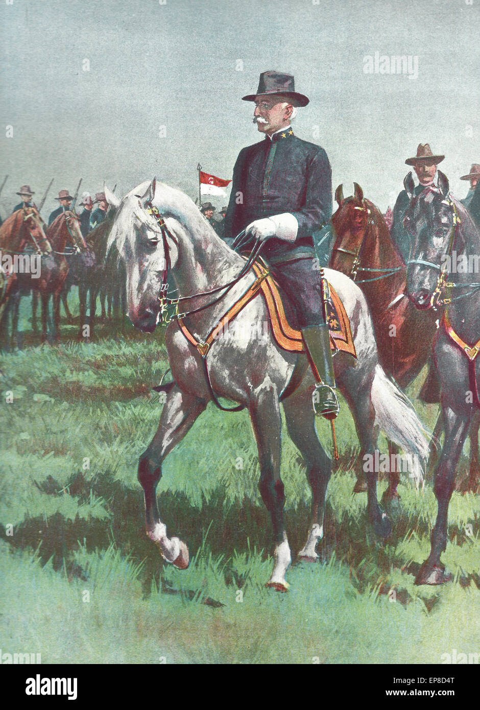 Major General Nelson A Meilen USA Kommandeur der Armee während des Spanisch-Amerikanischen Krieges Stockfoto