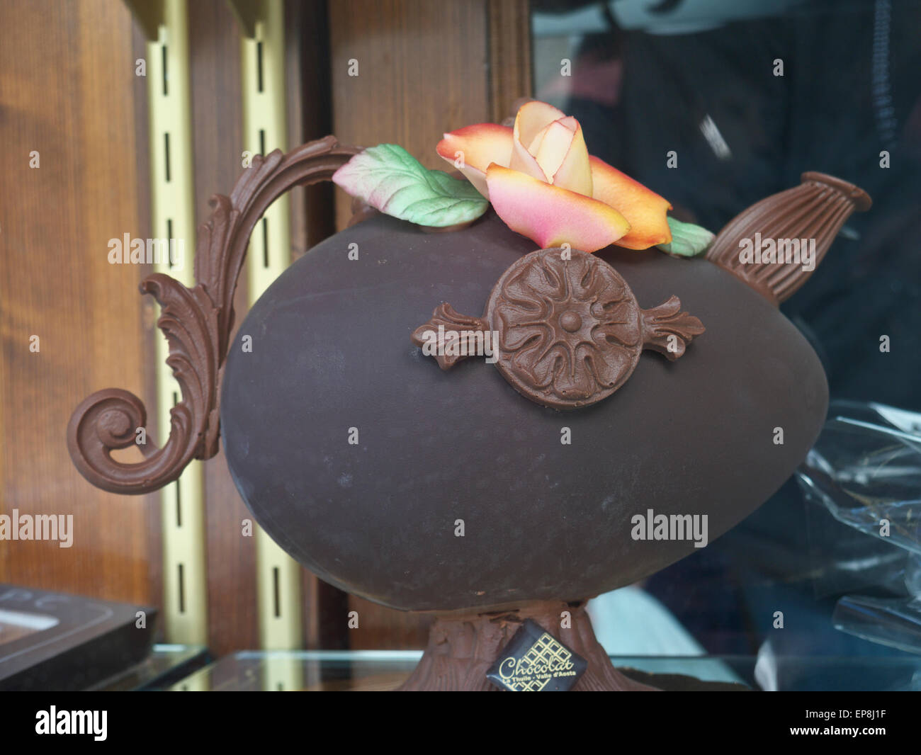 Schokolade Teekanne Stockfoto