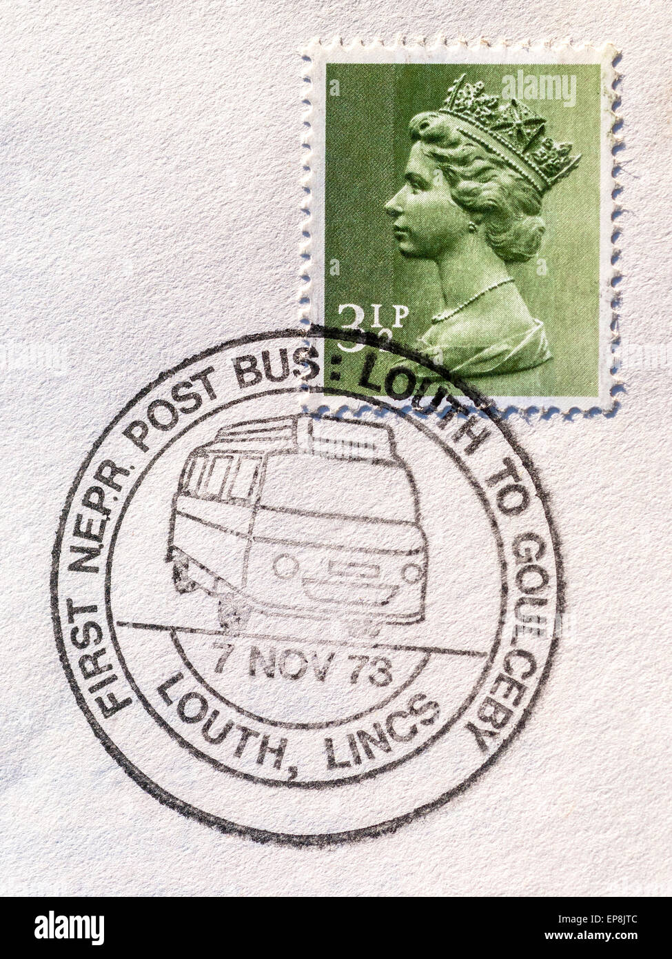 1973englische QEStempel mit Post Bus Poststempel England