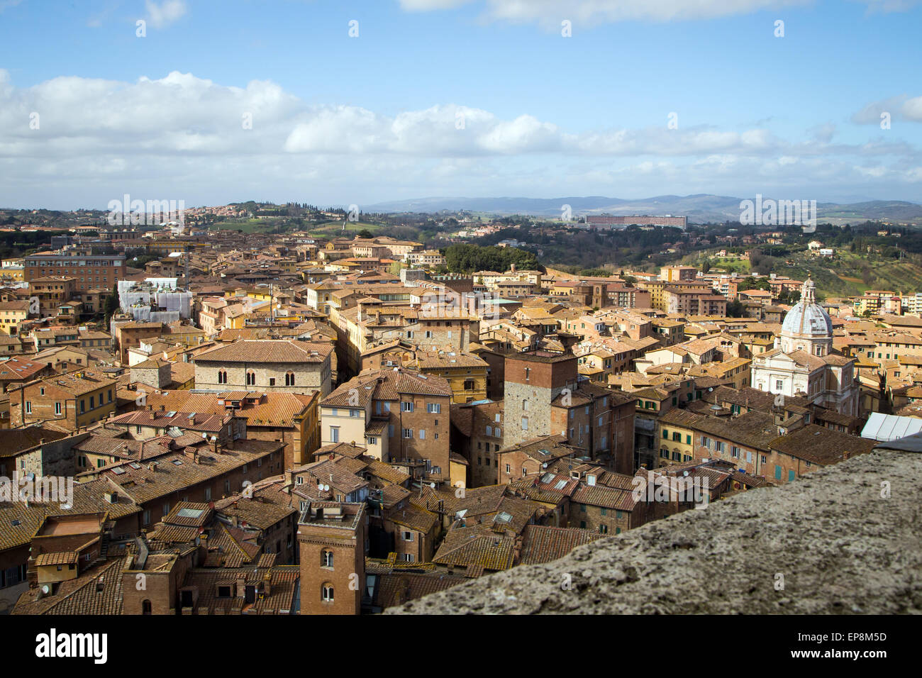 Panorama Blick auf Siena, Toskana, Italien Stockfoto