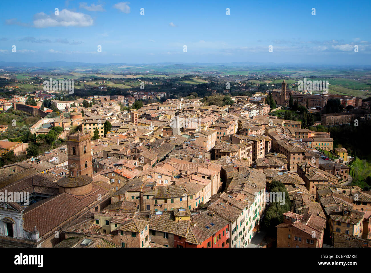 Panorama Blick auf Siena, Toskana, Italien Stockfoto