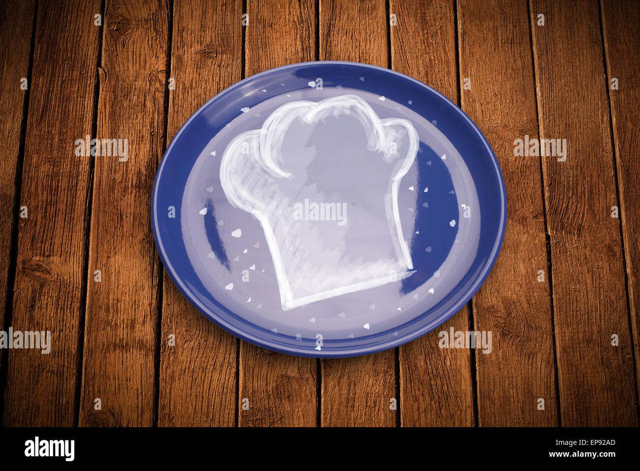 Bunte Platte mit Hand gezeichnet weiß Koch-symbol Stockfotografie - Alamy
